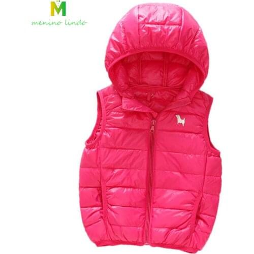Baby hooded thickening warm waistcoat boys cotton filling zipper vest girls jacket winter warm solid outwear for 1T 9T children
