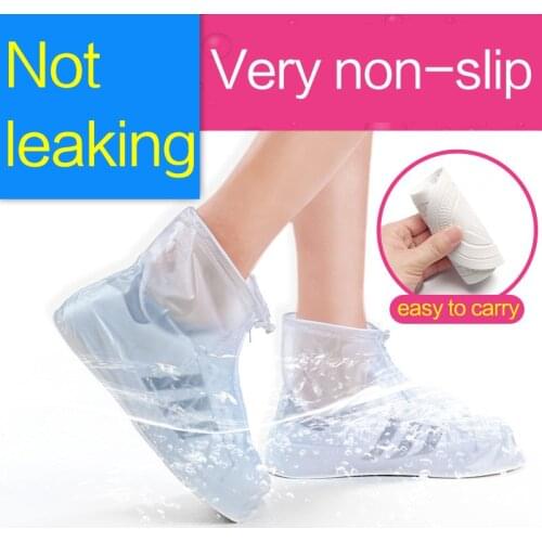 1pair Outdoor Waterproof Rainproof Protector Shoes Boot Cover Unisex Zipper Rain Shoe Covers High-Top Anti-Slip Rain Shoes Cases