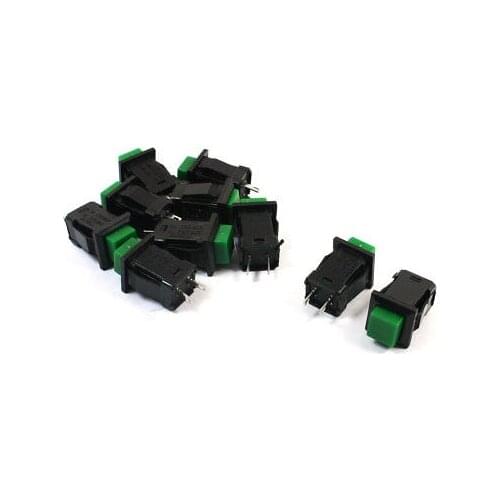 10 Pcs AC 250V 1A 125V 3A SPST Self-Locking Square Head Push Button Switch
