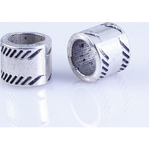 40pcs Tibetan Silver Metal DIY beads big hole round beads fit for style European Bracelets