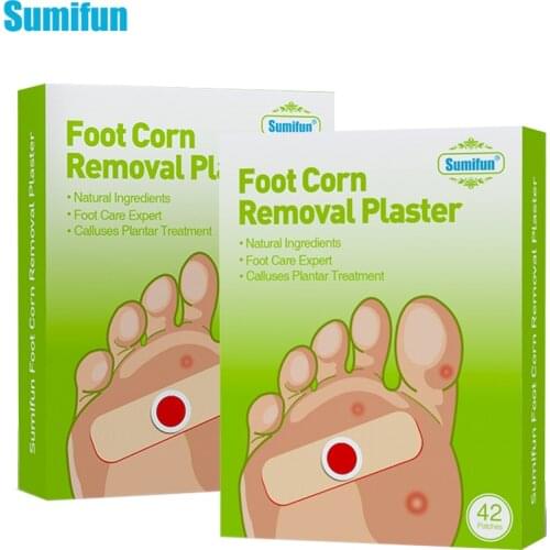 Sumifun 42Pcs Feet Care Corn Remover Warts Thorn Plaster Foot Medical Callus Removal Sticker Tool Soften Skin Cutin Patches