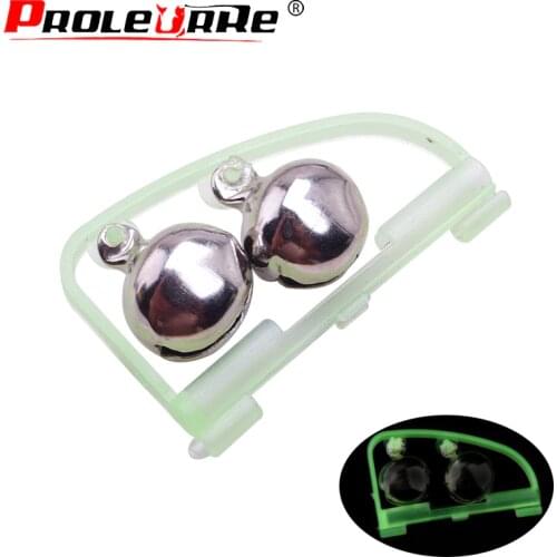 5pcs/Lot Luminous Light Twin Bells Clip On Night Fishing Tools Rod Bite Alarm Portable Fast Fishing Rod Pesca Tackle Accessories