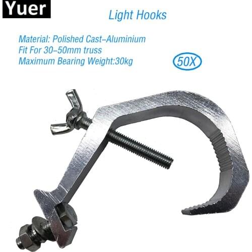 50Pcs/Lot Aluminium Material Light Hooks 30-50mm Disco DJ Accessories Par Moving Head Stage Effect Light Hooks For Club Bar