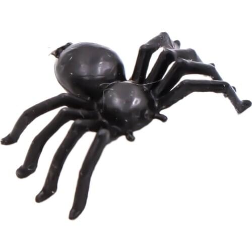 50 pcs Halloween Spiders Small Black Plastic Fake Spider Toys Halloween Funny Joke Prank Realistic Props