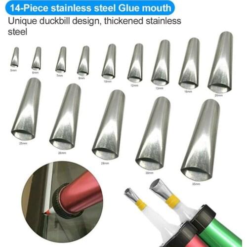 6In1 Silicone Caulking Finishing Sealant Grout Tool 14Pcs Caulk Nozzle Applicator Finisher Sealant Spreader Spatula Scraper Kit