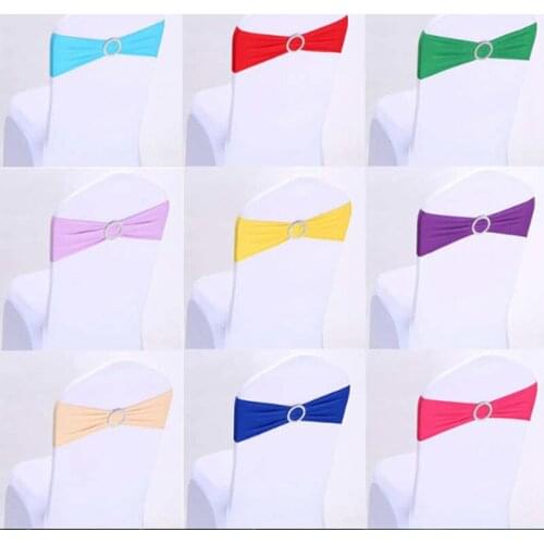 B·Y 100 Pcs Stretch Chair Back Flower Chair Cover Bow Hotel Chair Back Decor Elastic Bandage Wedding and Wedding Supplies -611