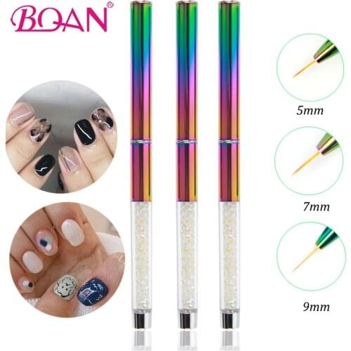 BQAN 5/7/9mm Ultra Thin Nail Liner Brush Powder Carving Painting Flower Design Stripes Lines Nail Manicure Tool DIY Drawing Pen