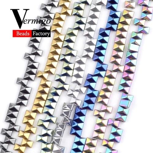 Rivet Shape Hematite Natural Stone Beads For Jewelry Making DIY Necklace Bracelet Charms Spacer Beads 6x3mm 6x6mm 8x4mm 15"