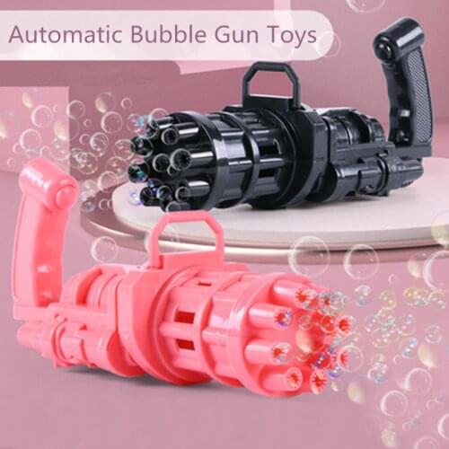 Kids Automatic Gatling Bubble Gun Toys Summer Soap Water Electric Bubble Machine 2-in-1 Bath Bubble Toys For Children Gift
