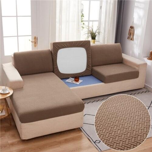 Sofa Seat Cushion Cover Chair Cover Pets Kids Furniture Protector Polar Fleece Stretch Washable Removable Slipcover 1/2/3/4 Seat