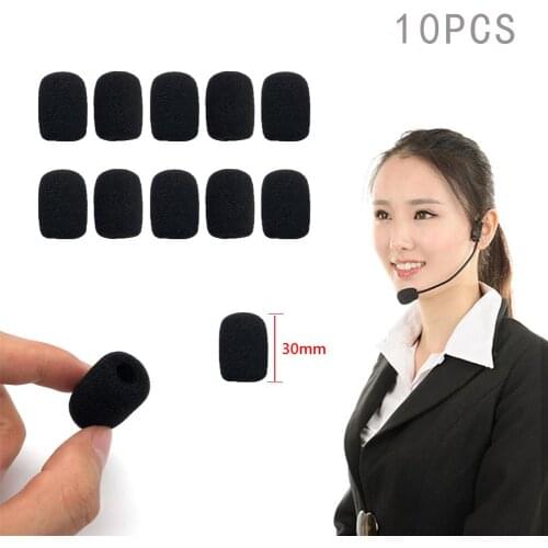 10pcs 30mm Soft Elastic Sponge Microphone Head Cover Foam Sponge Windscreen Mic Cover for Headset Sleeve Mic Accessories