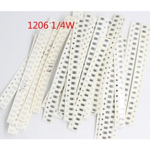 1206 0805 0603 SMD Resistor Kit Assorted Kit 1ohm-1M ohm 1% 33valuesX 20pcs=660pcs 1/4W 1/8W 1/10W Resistor Kit