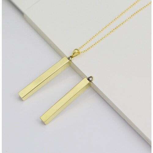 Brass Pendant Necklace Bar Gold Necklace charms jewelry making ID 40365