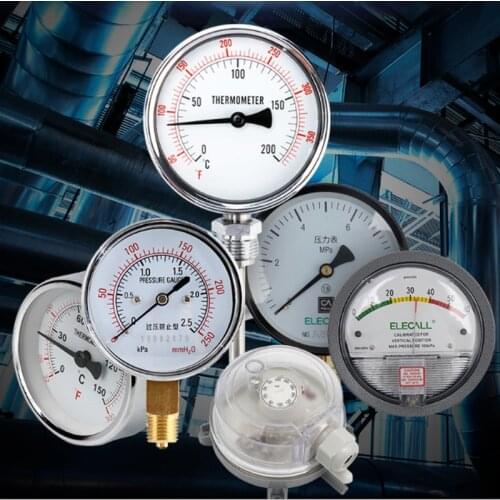 ELECALL YE100 KPA Air Diaphragm Pressure Gauge Phosphor Bronze Film Box Pressure Gauge Positive Pressure Meter