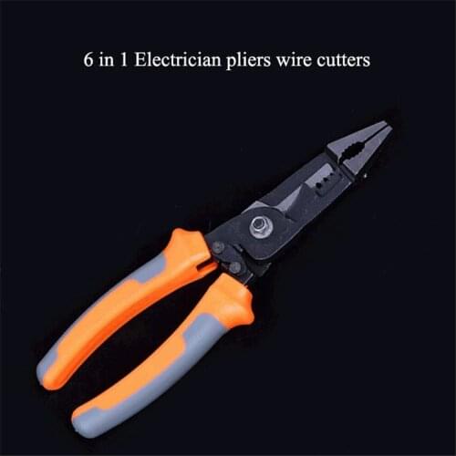 Multi-functional 6 in 1 Electrician Pliers Wire Cutter Decrustation Pliers Cable Wire Stripper Pliers For Electrician Tools