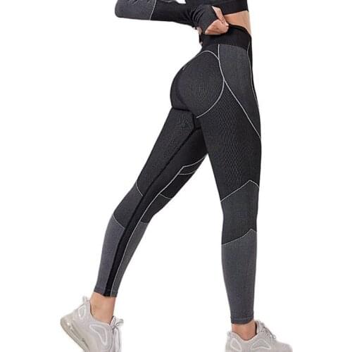 Fashion Casual Balck Pants Red Stretchy Yoga Leggings Blue Gym Sport Push Up Trousers Gym Leggings