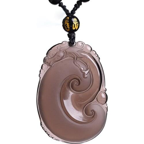 Men Necklace Pendant Ice Obsidian Ruyi Brave Troops Pendant Free Chain for Female Fine Jade Jewelry