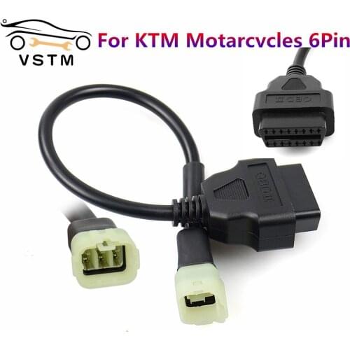 2021 Newest 6 Pin to 16 Pin Adapter Cable OBD2 Engine Fault Diagnosis and Detector Connector Cable Fits for Motorcycles