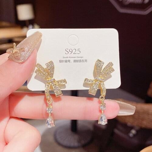 New Luxury Fashion Round Dangle Drop Korean Earrings For Women Butterfly Gold Earring