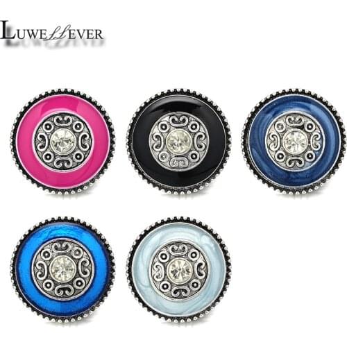 New Component w479 Flower Crystal 18mm Metal Snap Button For Bracelet Necklace Interchangeable Jewelry Accessorie Findings