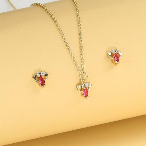 New Simple And Exquisite Jewelry Set For Girls With Micro Pave Zircon Necklace And Earrings, A Variety Of Styles To Choose From