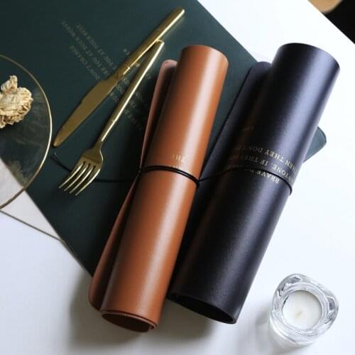 New Nordic style leather western placemat 30x43cm Waterproof oilproof rectangular table mat plate Insulation pads wholesale