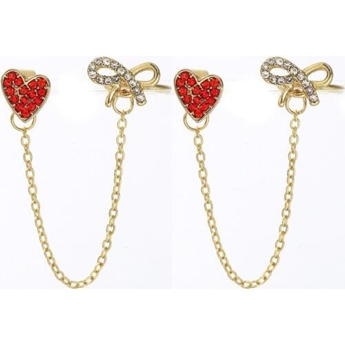 Ofertas Fashion Simple Korean Style Creative Long Love Bow Zinc Alloy Metal Stud Female Earrings Jewelry for Women