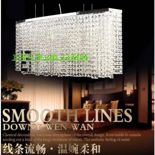 Nordic rectangular crystal art creative chandelier living room dining room bar table lighting staircase lamps long chandelier