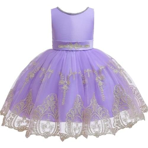 Christmas Girls Dress Pearl Necklace Kids Dresses For Girls Party Elegant Princess Dress For Girl Wedding Ball Gown 2-10 Years