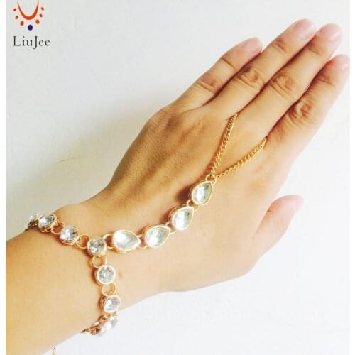 Hand Chain Hand Jewelry Rhinestone bracelet Boho Jewelry Boho Hand Chain wedding slave bracelet finger bracelet