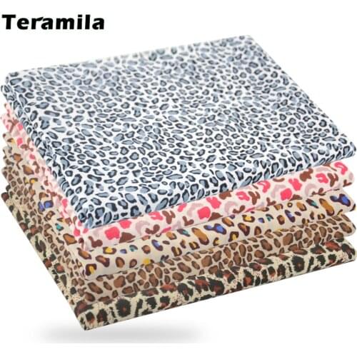 Teramila Leopard Pattern Print Arts Craft Twill Cotton 100% Fabrics for Sewing Cloth by Per Half Meters Handmade Dress Patchwork