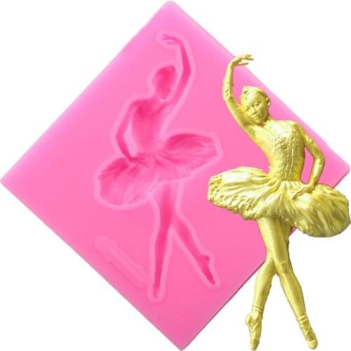 Ballet Girl Dance Modeling Silicone Mold Cake Decoration Mold Border Lace Chocolate Fondant Cake Design Mold Party Wedding