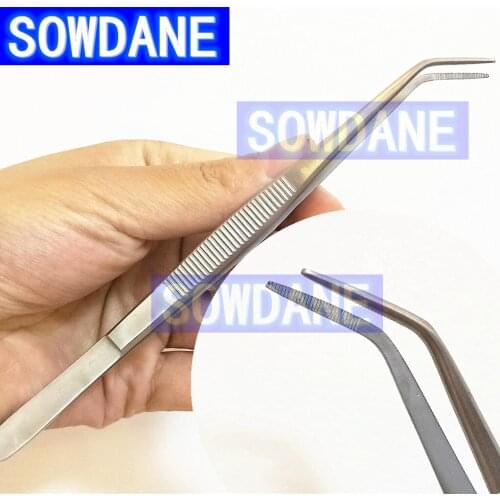 Dental Surgical Operation Stitching Tweezer College Tweezers Cotton Dressing Forcep Slots Tip Serrated Tip Oral Care
