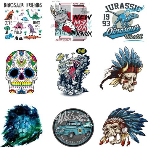 Iron-on Transfers for Clothing Patches Clorhing Stickers Stripe Rock Diy Punk Patch Vinyle Thermocollant Flex Fusible Transfer C