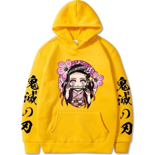 Demon Slayer Anime Hoodies Kamado Nezuko Pullovers Loose Oversized Hip Hop Women Men Casual Sweatshirt Streetwear 2021 Sweater