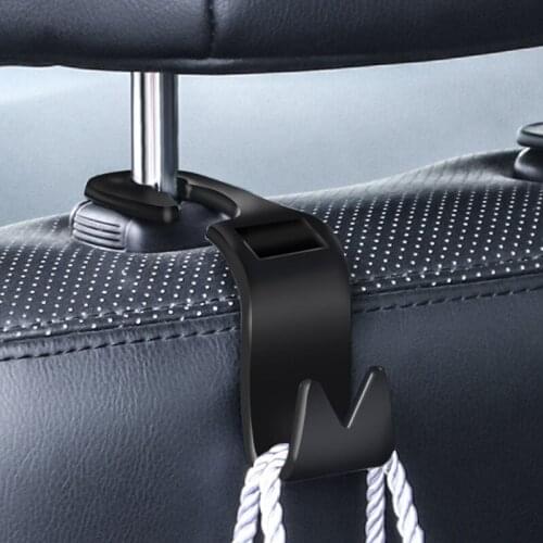 2Pcs Universal Car Seat Back Hooks Hanger Auto Organizer for Grocery Trunk Coat Purse Bag Sundry Hook Headrest Mount Storage