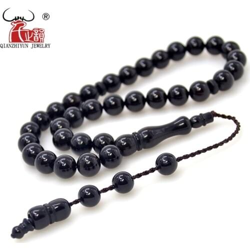 MSL025 High Quality Rosary Beads 33 Prayer Beads Natural Palm Fruit Kuka Tasbih Dyed black Bracelet 8mm 33Round bead