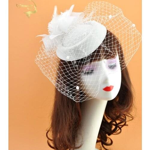 2020 Summer Bridal Hats Wedding Hats And Fascinators Party Hats Corsage Birdcage Veil Women Headwear Hat Wedding Accessories