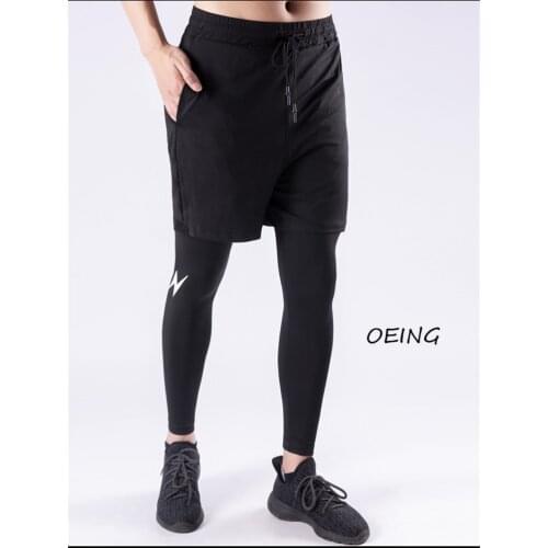 Plus Size Stacked Leggings 2021 Black Pockets Sport Training Pants Jogging Pants Men