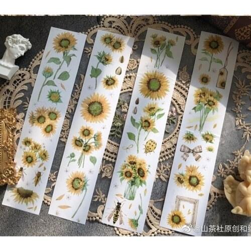 1 Loop Sunflower Daisy Washi Tape Special Oil Transparent PET Collage