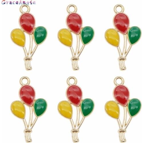 10pcs Color air balloon alloy charms necklace pendant Party handmade earring accessories Animals Pet diy Metal Bracelet Charms