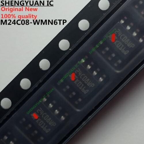 10 pcs/lot M24C08-WMN6TP 24C08WP M24C08 M24C08WP SOP-8 8Kbit Serial I2C Bus EEPROM 100% new imported original 100% quality