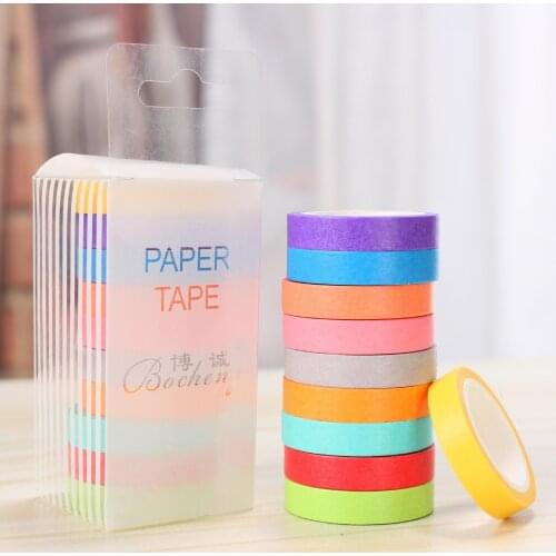 100pcs 10colors Cute Candy Color Write-On Tape Kawaii Christmas Washi Tape Scrapbooking Stickers DIY Decorative Tape Stationery