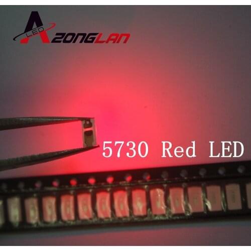 5630/5730 100pcs SMD/SMT LED Red SMD 5730 LED Surface Mount Red 2.0~2.6V 620-625nm Ultra Birght Led Diode Chip 5730 Red