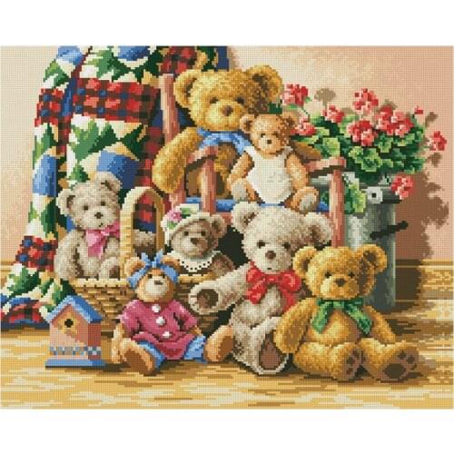 Diamond Painting Round Full Drill Teddy Bear Cartoon Round Full Drill Nouveaute DIY Mosaic Embroidery 5D Cross Stitch Picture