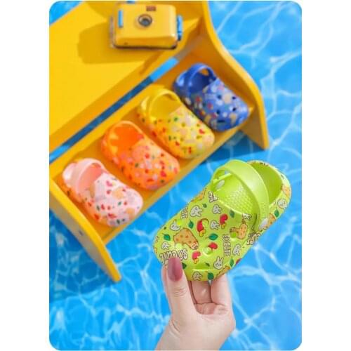 Kids Slippers For Boys And Girls Summer Hole Beach Shoes Indoor Non-slip Toddler Baby Cartoon Cute Swimming Shoes For Children