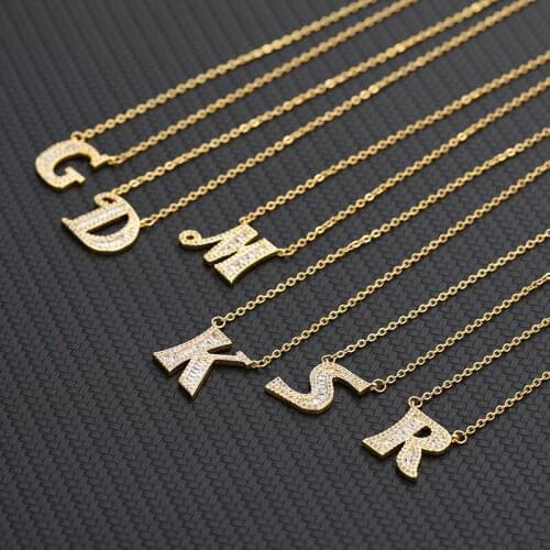 Fshion Initial Necklace for Women Gold Letter Name Pendant Chain Necklace Charm Choker Necklaces Jewelry Christmas Gifts 2020