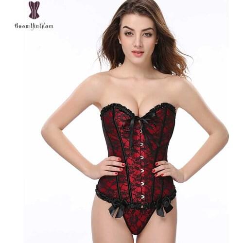 Waist trainer women corset overbust corset top waist cincher plus size lacing up corset steampunk free shipping for summer dress