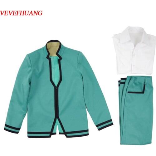 VEVEFHUANG The Disastrous Life of Saiki K Cosplay costumes Mens Saiki Kusuo green clothing cosplay green suits full sets cosplay