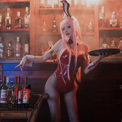 Bunny Coslay Leather Top Red Siamese Clothes Headband Stockings Accessories Bunny One Bodysuit WomanS Cosplay Clothing